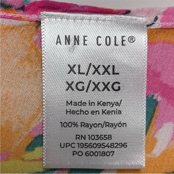 Anne Cole Sunshine Floral Tunic Swim Coverup V-Neck - Picture 7 of 7